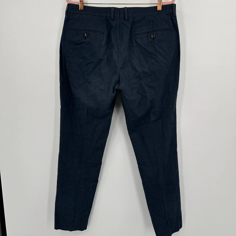 J. Crew Ludlow‎ Slim Fit Dress Pants Mens W36 L32 Navy Blue Cotton Blend